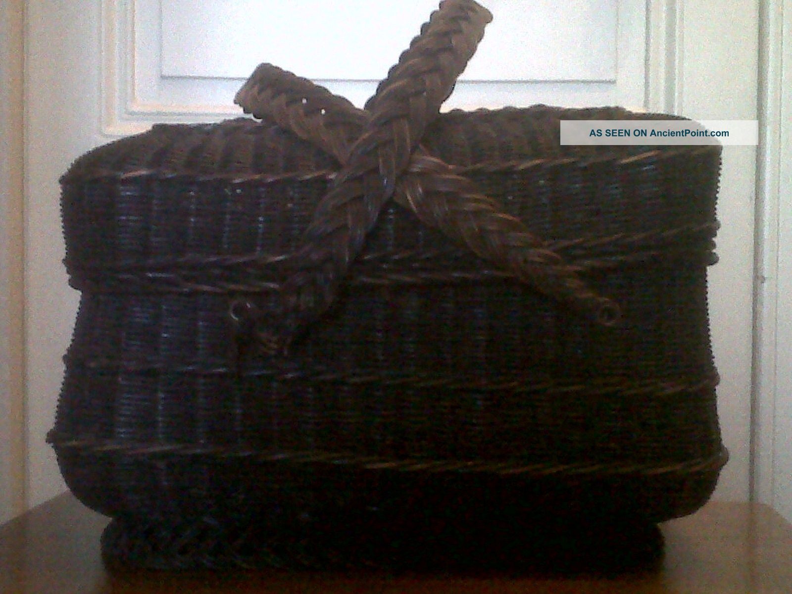 Rare Antique C 1870 France French Napoleon Iii Wicker Basket 