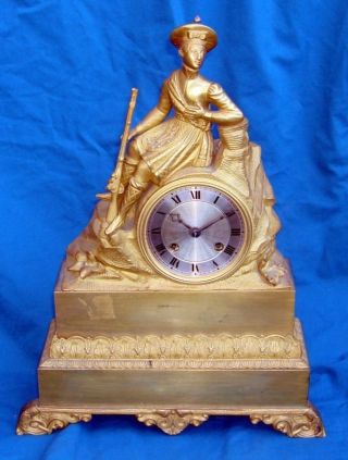 Antique French Clock Late 18th Century Romantic Period Silk Suspension photo