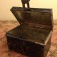 Primitive Antique Miniature Metal Tin Tolebox Pail Handpainted 19th C Document Metalware photo 2