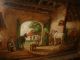 Large Old Oil Painting,  { Barn Scene,  With Horses Being Looked After,  Is Signed } Other photo 4