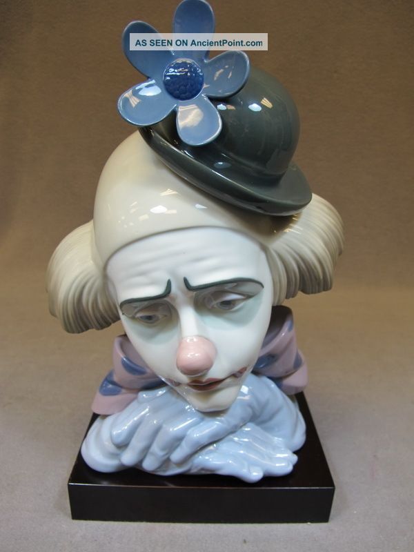 Spanish Lladro Porcelain Clown Bust As/5120 Figurines photo