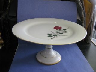 Vintage Pm Germany Footed Cake Plate Platter Porcelain Moschendorf P M photo