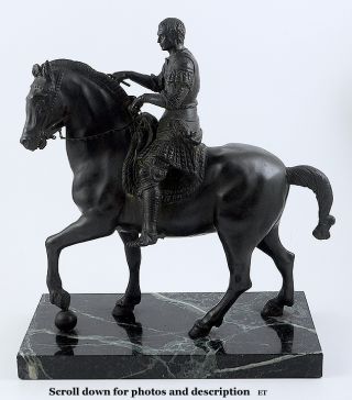 Heavy Bronze Replica Equestrian Statue Gattamelata Late 1800s/early 1900s photo
