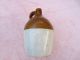 Vintage Small Two Tone Brown And Beige Ceramic Pottery Jug 8 Inches Tall Jugs photo 1