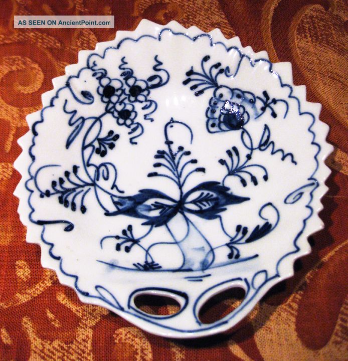 Antique German Blue Onion Pattern Leaf Plate Plates & Chargers photo