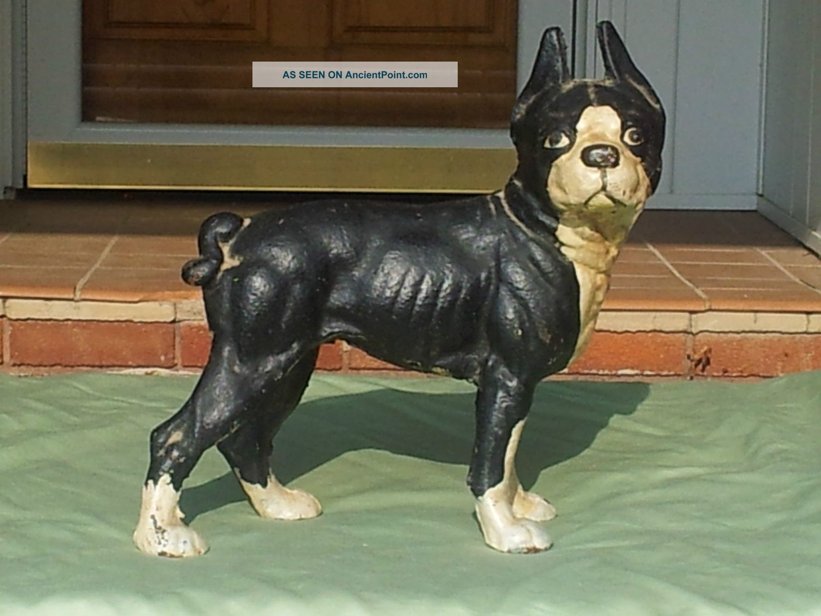 Antique Boston Terrier Door Stop - Excellent Metalware photo