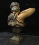 Lg Slave Girl Antique Spelter Bronze Art Nouveau French Sculpture Bust Figurine Metalware photo 9