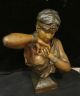 Lg Slave Girl Antique Spelter Bronze Art Nouveau French Sculpture Bust Figurine Metalware photo 10