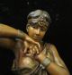 Lg Slave Girl Antique Spelter Bronze Art Nouveau French Sculpture Bust Figurine Metalware photo 2