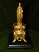Pair Of French Gilded Christ And Mary Figurines 19th Century Metalware photo 1