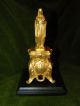 Pair Of French Gilded Christ And Mary Figurines 19th Century Metalware photo 2