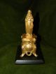 Pair Of French Gilded Christ And Mary Figurines 19th Century Metalware photo 3
