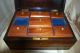 Antique Wooden Sewing Box With Inlaid Rosebuds And Geometric Patterns Circa 1860 Boxes photo 4