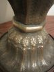 Rare Antique Asian Handmade Heavy Thick Brass Ornate Electric Table Lamp Handmad Metalware photo 11
