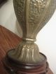 Rare Antique Asian Handmade Heavy Thick Brass Ornate Electric Table Lamp Handmad Metalware photo 2
