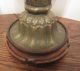 Rare Antique Asian Handmade Heavy Thick Brass Ornate Electric Table Lamp Handmad Metalware photo 3