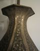 Rare Antique Asian Handmade Heavy Thick Brass Ornate Electric Table Lamp Handmad Metalware photo 8