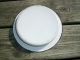 Antique Metal Children ' S Dish - White W/blue Trim - Shirley Temple Style Girl - Metalware photo 1