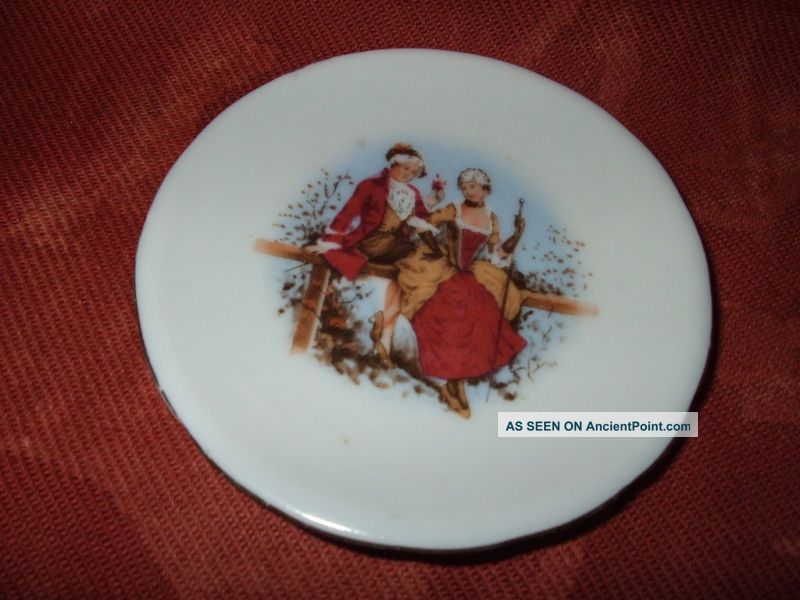 Small Butter Pat/dish With Eighteenth Century Romantic Couple Butter Pats photo