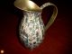 Antique Mother Of Pearl & Copper Pitcher 10 1/4 