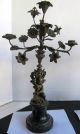 Pair Of Vintage French Pure Bronze Candelabra With Angel Metalware photo 1