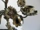 Pair Of Vintage French Pure Bronze Candelabra With Angel Metalware photo 4