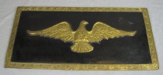 Antique Stamped Brass Eagle Wall Hanging photo