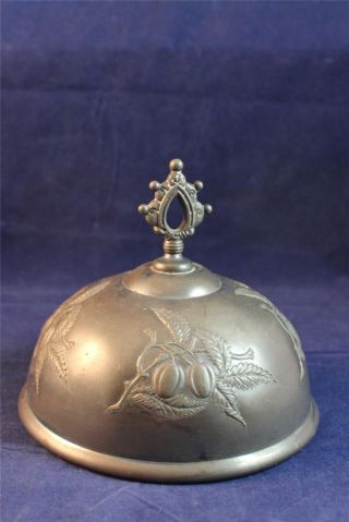 Antique Plum Pudding Silver Tone Dish Domed Silver Metal Lid Cover Charity photo