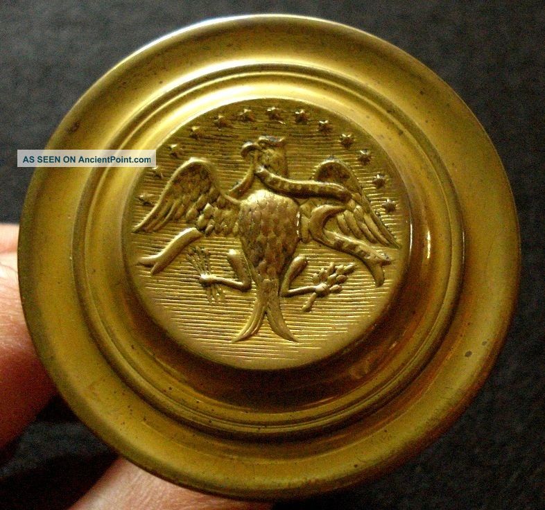 19th Century Brass American Eagle Tieback Pair Metalware photo