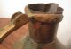 Antique Large Thick Copper Brass Dovetail Primitive Kettle Water Jug Turkish Pot Metalware photo 3