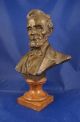Antique Bronze Bust Of Abraham Lincoln 11.  5 