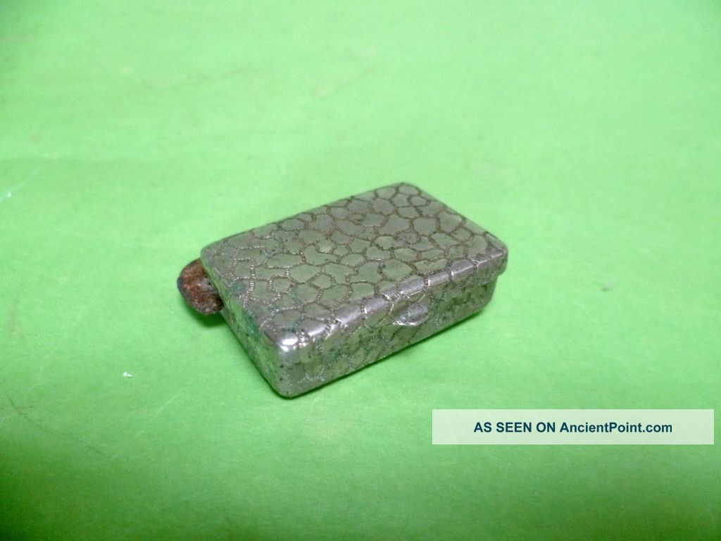 Vintage French Metal Pills Box Metalware photo