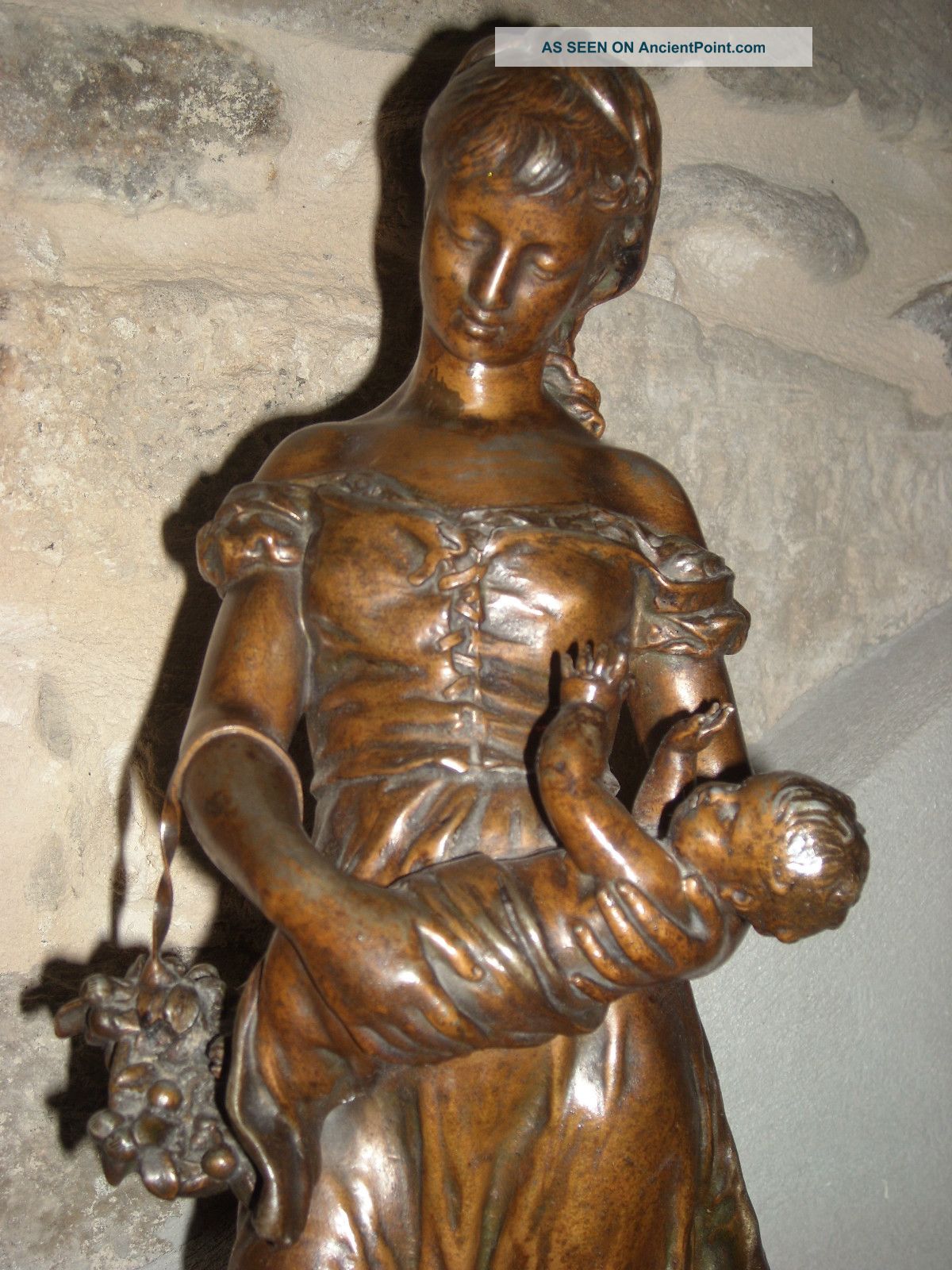 Antique Magnificent Enormous Statue Régule Bronze Signed Moreau Circa 1900 Metalware photo