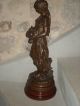 Antique Magnificent Enormous Statue Régule Bronze Signed Moreau Circa 1900 Metalware photo 4