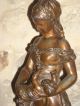 Antique Magnificent Enormous Statue Régule Bronze Signed Moreau Circa 1900 Metalware photo 5