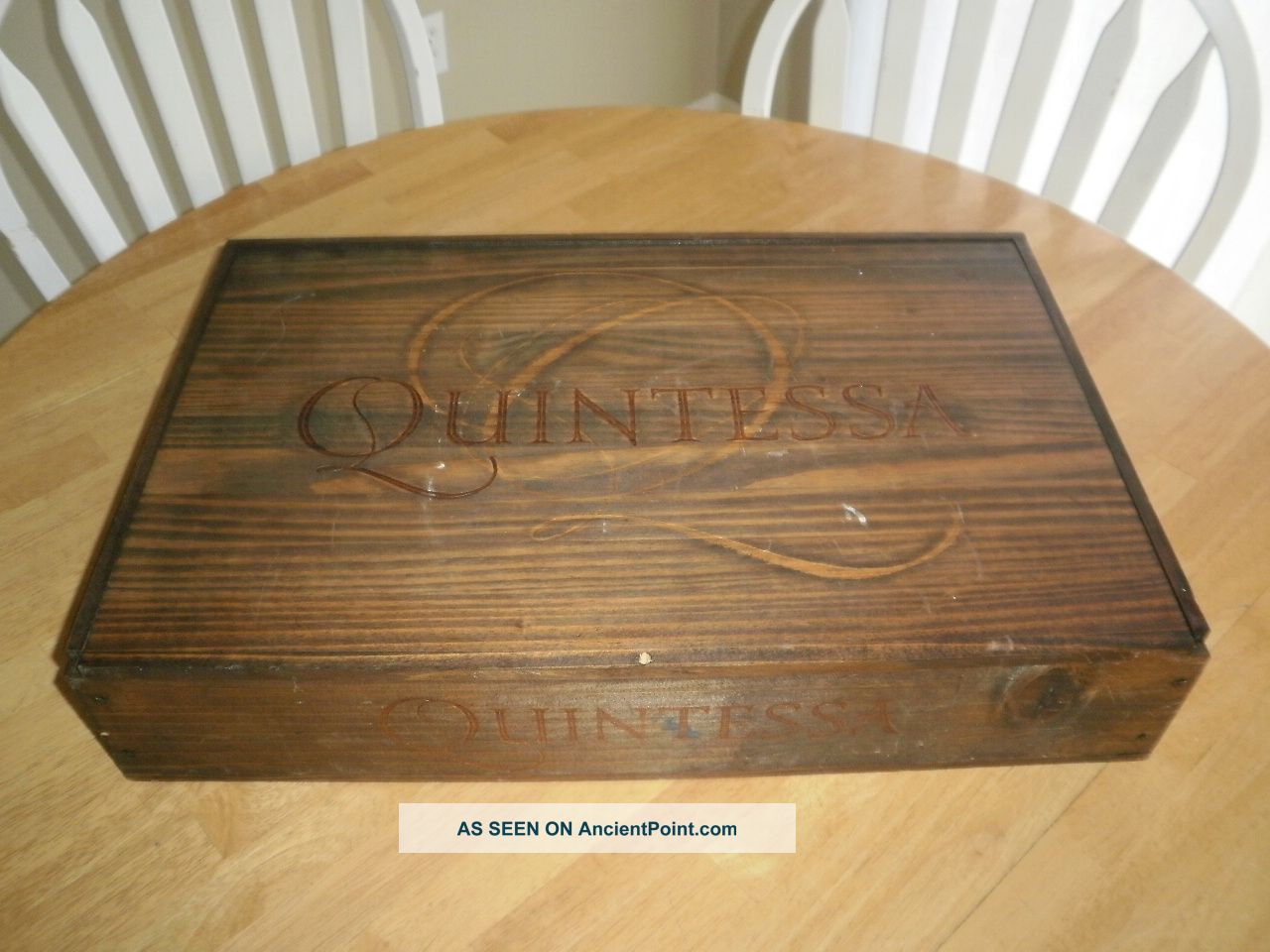 Quintessa Wine Napa Valley Wood Wooden Box Crate W/ Hinged Lid Boxes photo