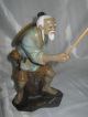 Chinese Mudman Statue Signed Large Figurines photo 1