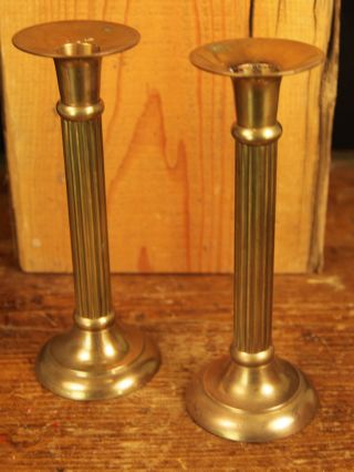 Pair Of Vintage Style Brass Candlestick Holders photo