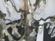 Pair Of 100 Year Old French Bronze Candelabra W/ 8 Candle Holder W/ Crystals Metalware photo 5