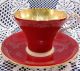 Aynsley – Red Cup & Saucer,  Large Gold Trimmed & White Inside,  29 From England Cups & Saucers photo 1