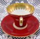 Aynsley – Red Cup & Saucer,  Large Gold Trimmed & White Inside,  29 From England Cups & Saucers photo 2