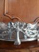 Antique French Pewter + Cut Glass Ornate Jardiniere / Planter : Art Nouveau Styl Metalware photo 1