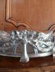 Antique French Pewter + Cut Glass Ornate Jardiniere / Planter : Art Nouveau Styl Metalware photo 1