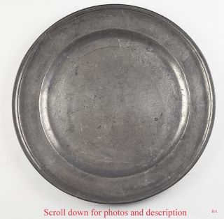 1790s American Pewter Charger By Richard Austin photo