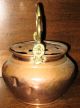 Antique Hand Made & Hand Hammered Copper & Brass Humidifier Pot W/lid French Metalware photo 2