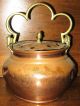 Antique Hand Made & Hand Hammered Copper & Brass Humidifier Pot W/lid French Metalware photo 3