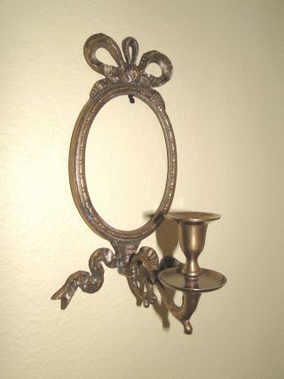 Brass Wall Sconce Candlelabra Single Candle Wall Decor Mirror photo