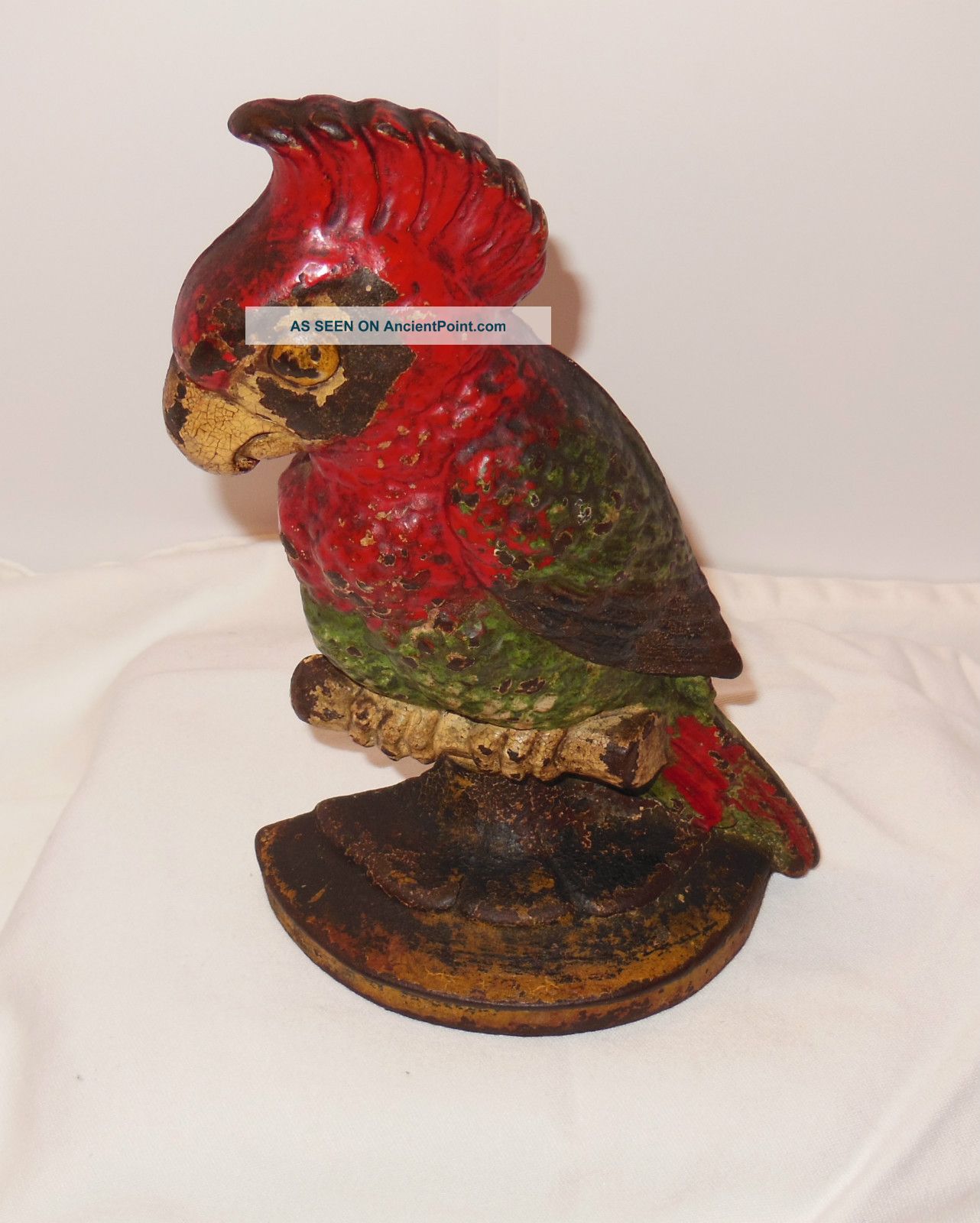 Cast Iron Parrot Door Stop Antique Metalware photo