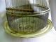 Antique Round Brass Bird Cage Made In Germany Finial Top/plastic Feeder Metalware photo 4