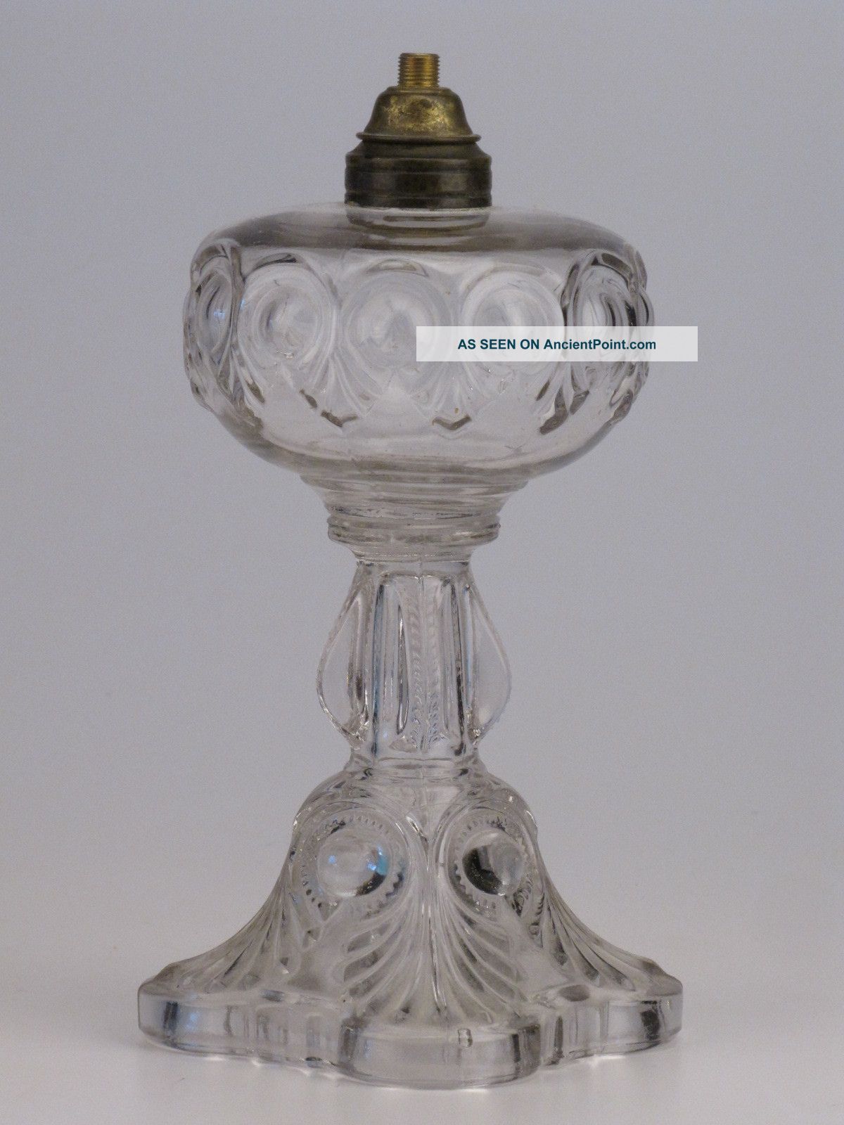 Antique Glass Oil Kerosene Lamp Base Old & Lamps photo